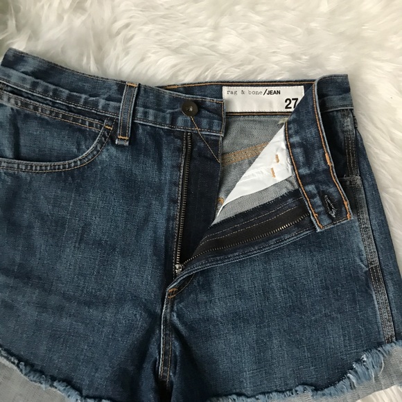 Rag and Bone • Lou High Rise Denim Cutoff Shorts - Picture 7 of 8